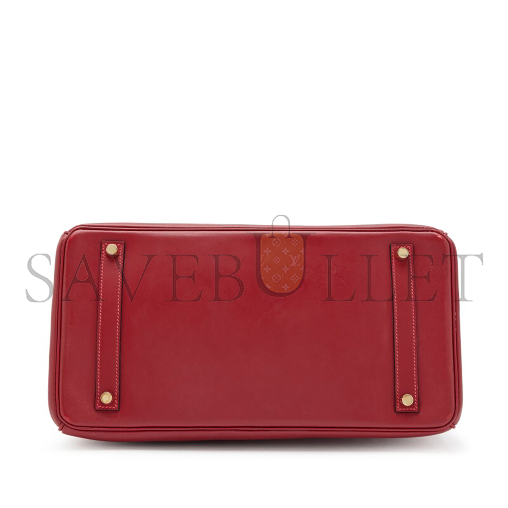 H**mes birkin 30 box leather red gold buckle h029281ck69 (30*23*15cm)